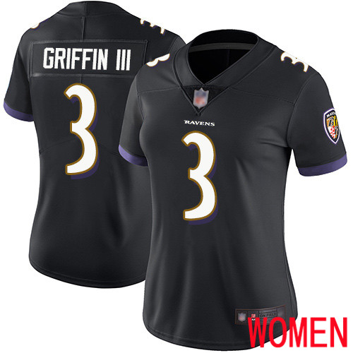 Baltimore Ravens Limited Black Women Robert Griffin III Alternate Jersey NFL Football #3 Vapor Untouchable->women nfl jersey->Women Jersey